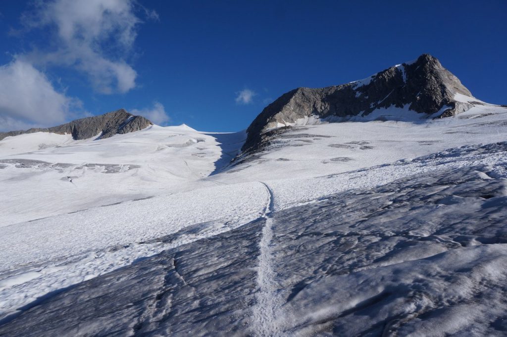 Aufstiegsroute im inneren Mullwitzkees